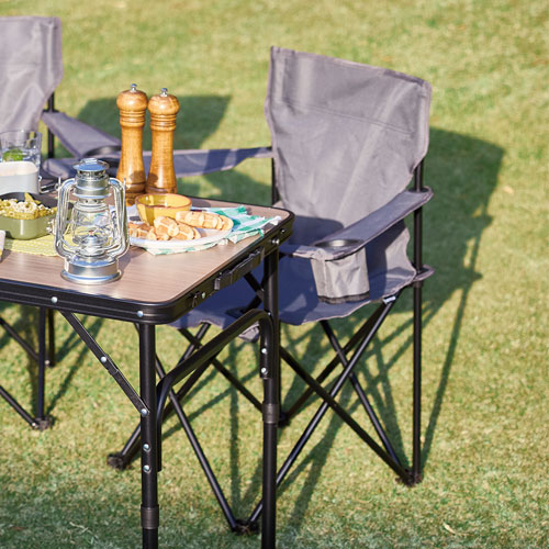 アーム付きスリムチェア ダークグレー 25N DCM レジャーチェア