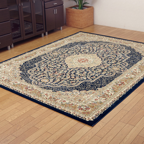 ベルミラ カーペット 絨毯 ウィルトン織 ラグ オリエンタル柄 ネイビー