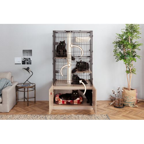 隠れ家キャットランドケージ PKC-800マットブラウン アイリスオーヤマ