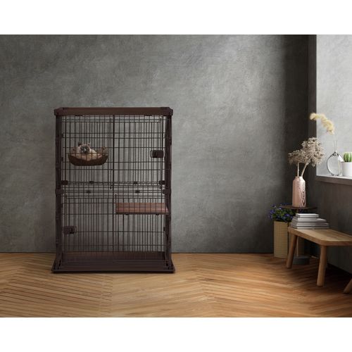 ウッディキャットケージ PWCR-962V アイリスオーヤマ 猫用室内用品 2段