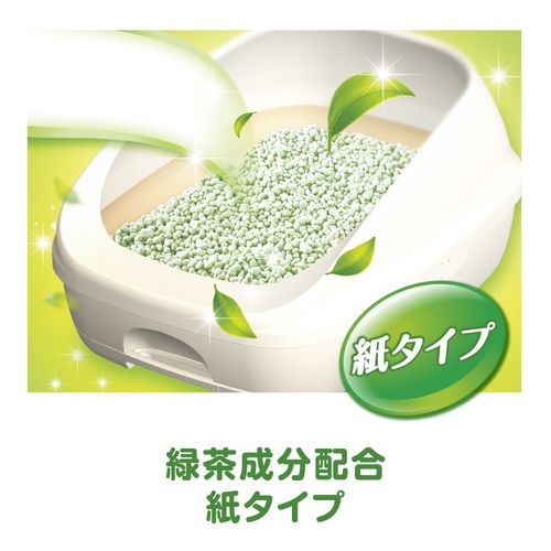 デオトイレ 飛び散らない緑茶成分入り 消臭・抗菌サンド 紙タイプ 4L