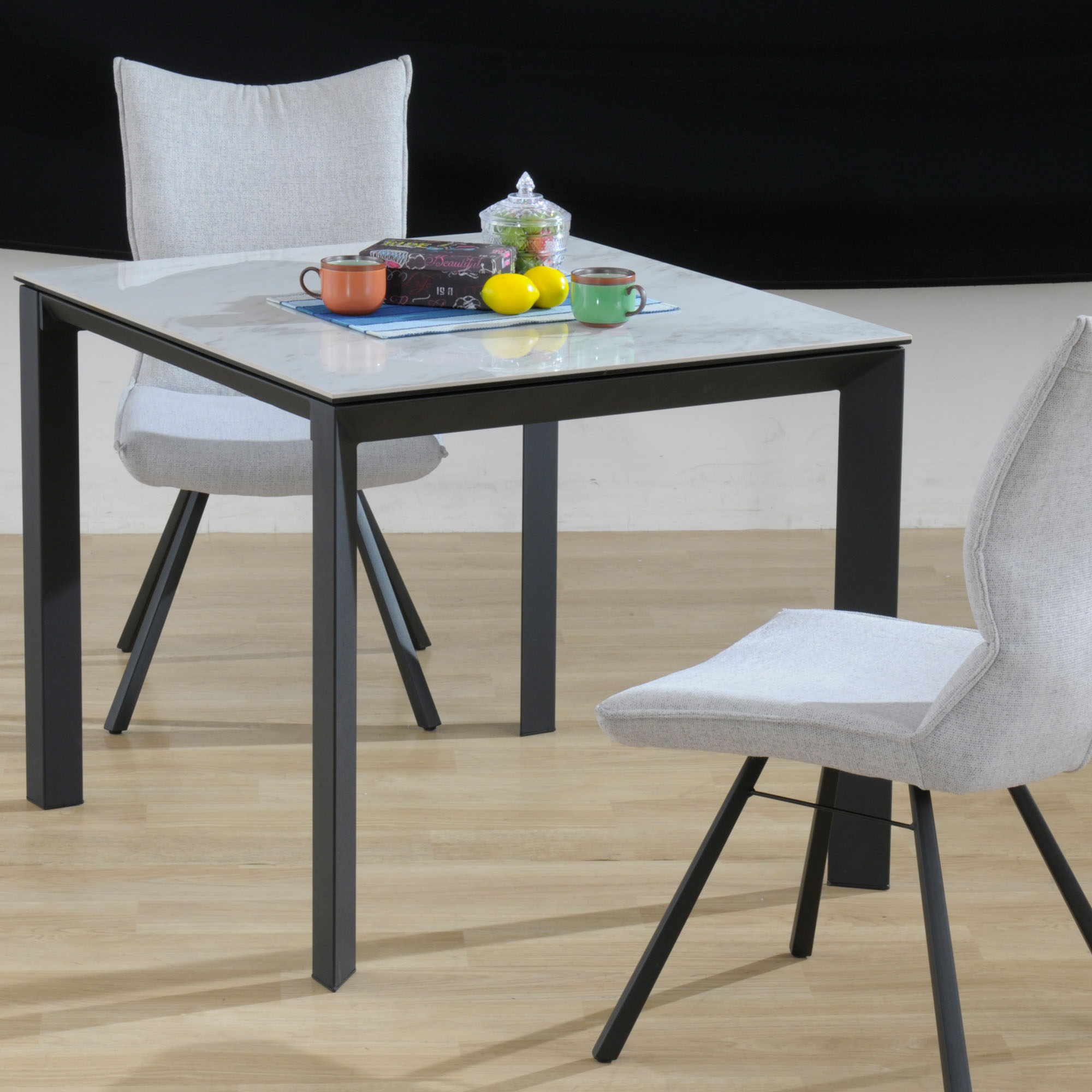 セラミックテーブル グラナダ 90G ダイニング 筑波産商 ストームグレイ