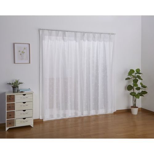 レースカーテン ちびネコレース 2枚入 ユニベール レースカーテン 100