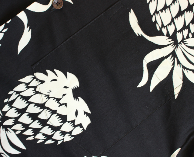 RJC/ロバート・J・クランシー アロハシャツ ハワイ製 パイナップル 黒