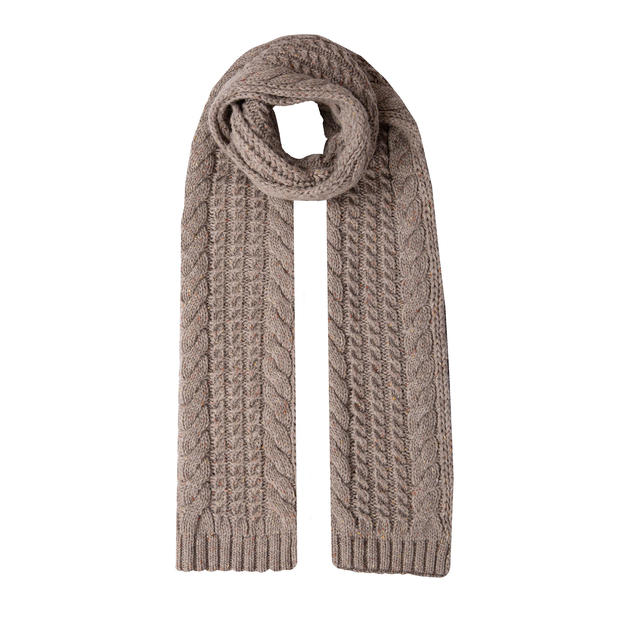 Women's Cable Knit Scarf with Marl Yarn | Dents