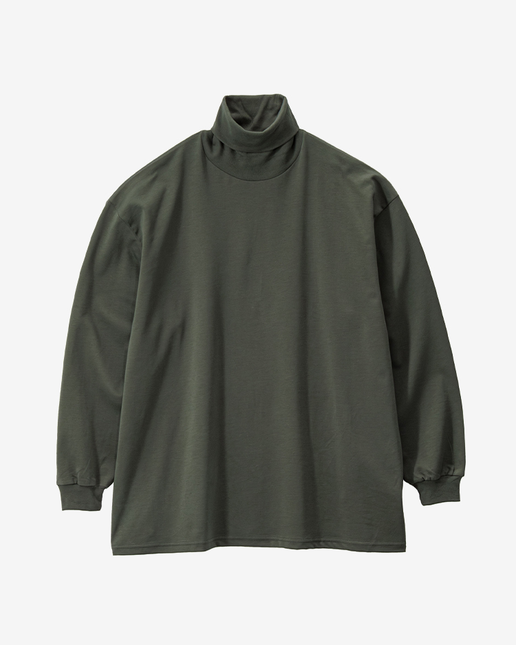 Brushed Mockrody High Neck L/S Tee / GREEN | Graphpaper (MEN