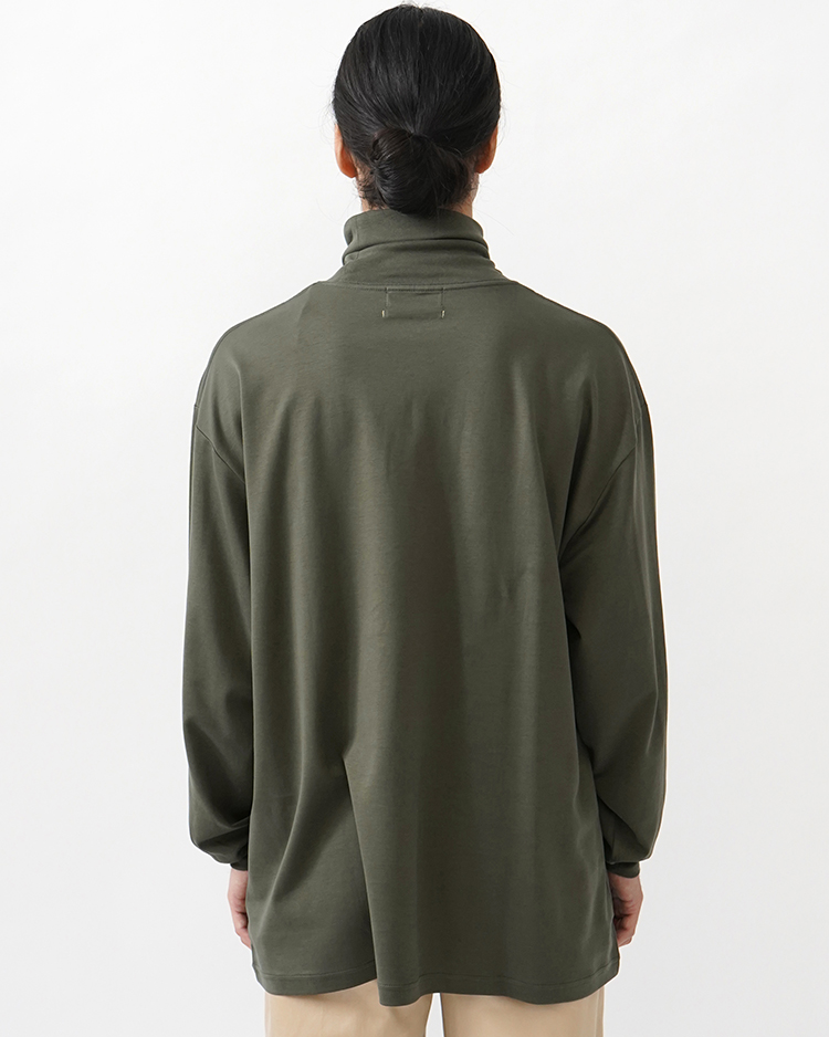Brushed Mockrody High Neck L/S Tee / GREEN | Graphpaper (MEN