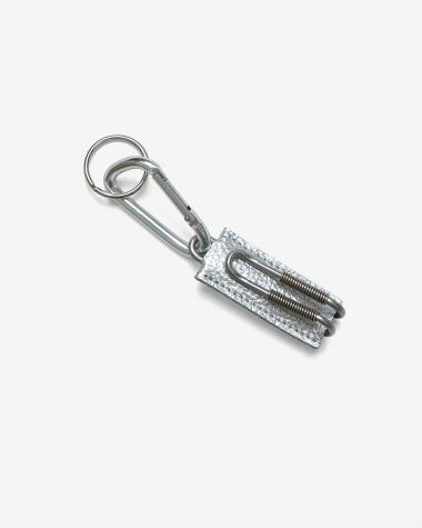 CLIX - SPRING CLIP KEY HOLDER - PEBBLE GRAIN / SILVER | ED ROBERT