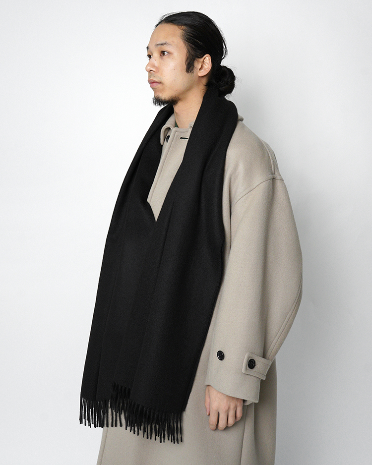 Large Brushed Stole / PURE BLACK | THE INOUE BROTHERS(イノウエ