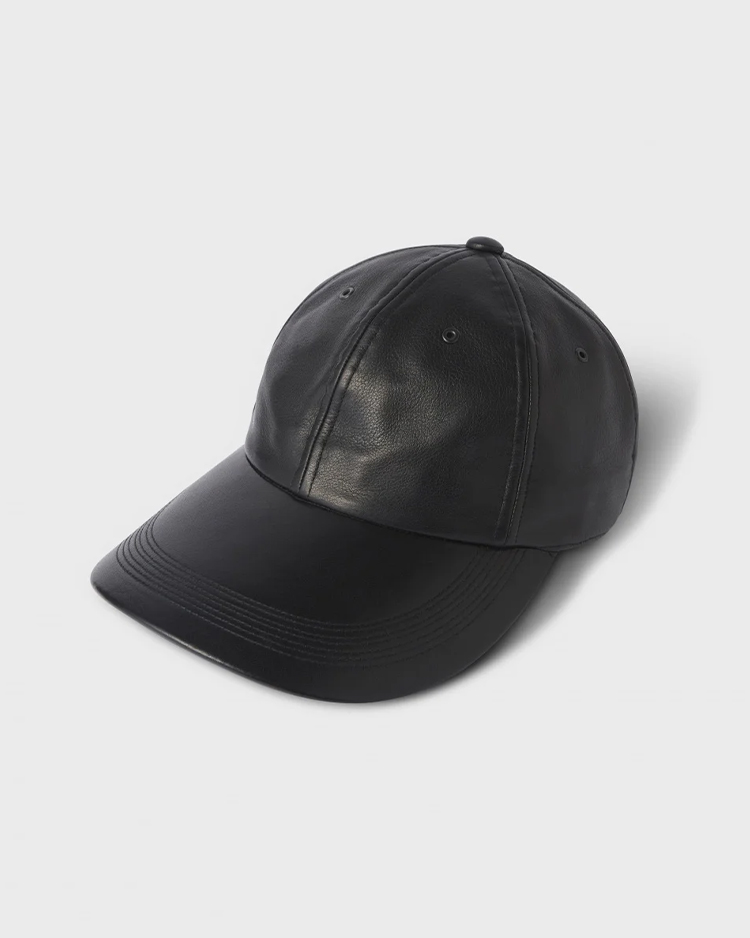 Leather Long Bill Cap / BLACK | PHIGVEL(フィグベル) | HAT/CAP