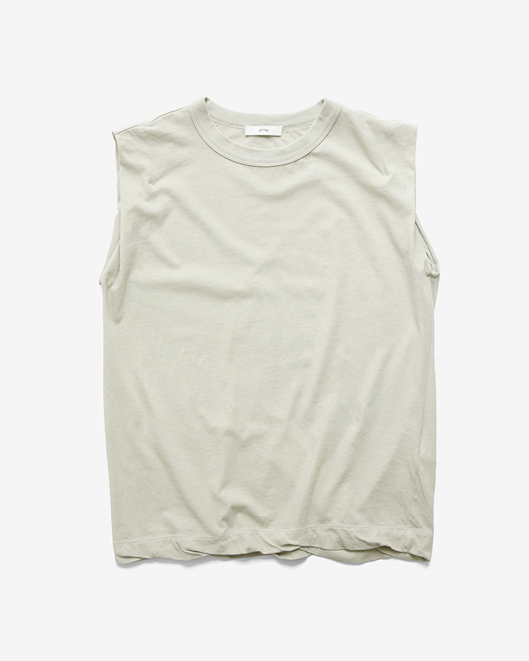 FRESCA SINGLE JERSEY TANKTOP / BEIGE | ATON (WOMEN)(エイトン) | T