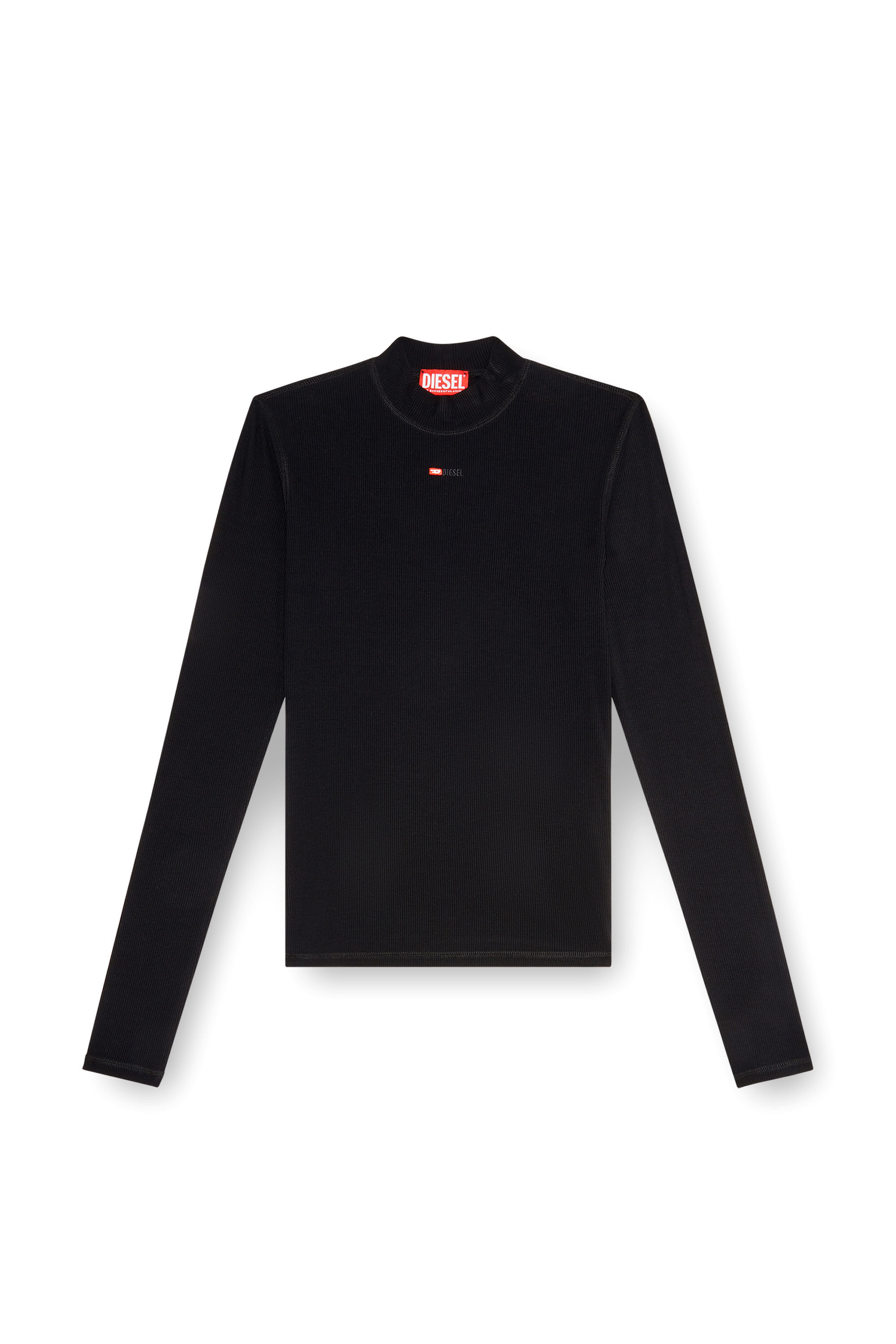 T-MOKKY-LS-MICRODIV ロングTシャツモックネックリブトップス