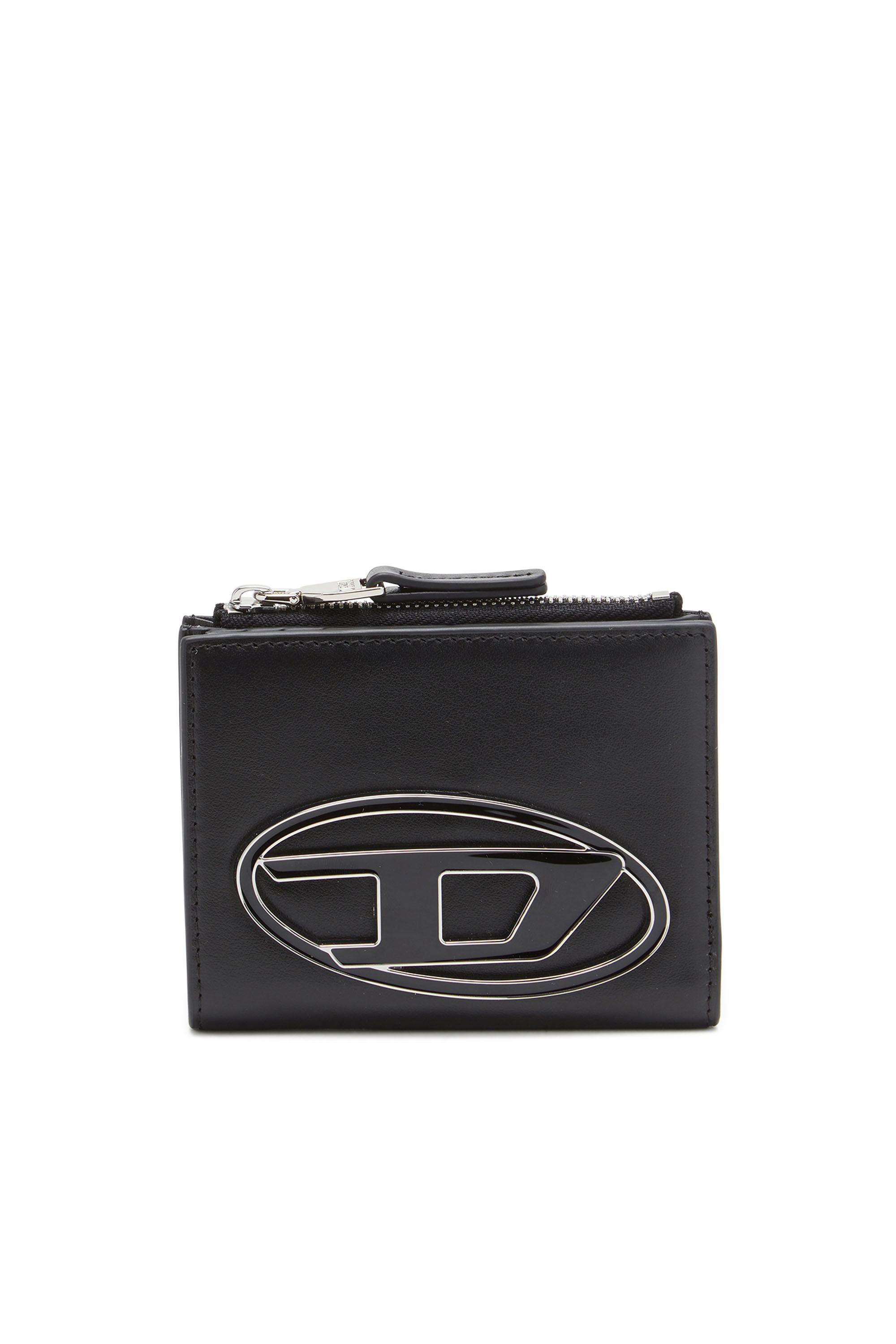 1DR BI-FOLD ZIP II Small leather wallet with logo plaque｜ブラック