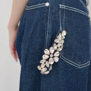 SIMONE ROCHA WIDE LEG PUDDLE JEANS W/ EMB – dim at noon