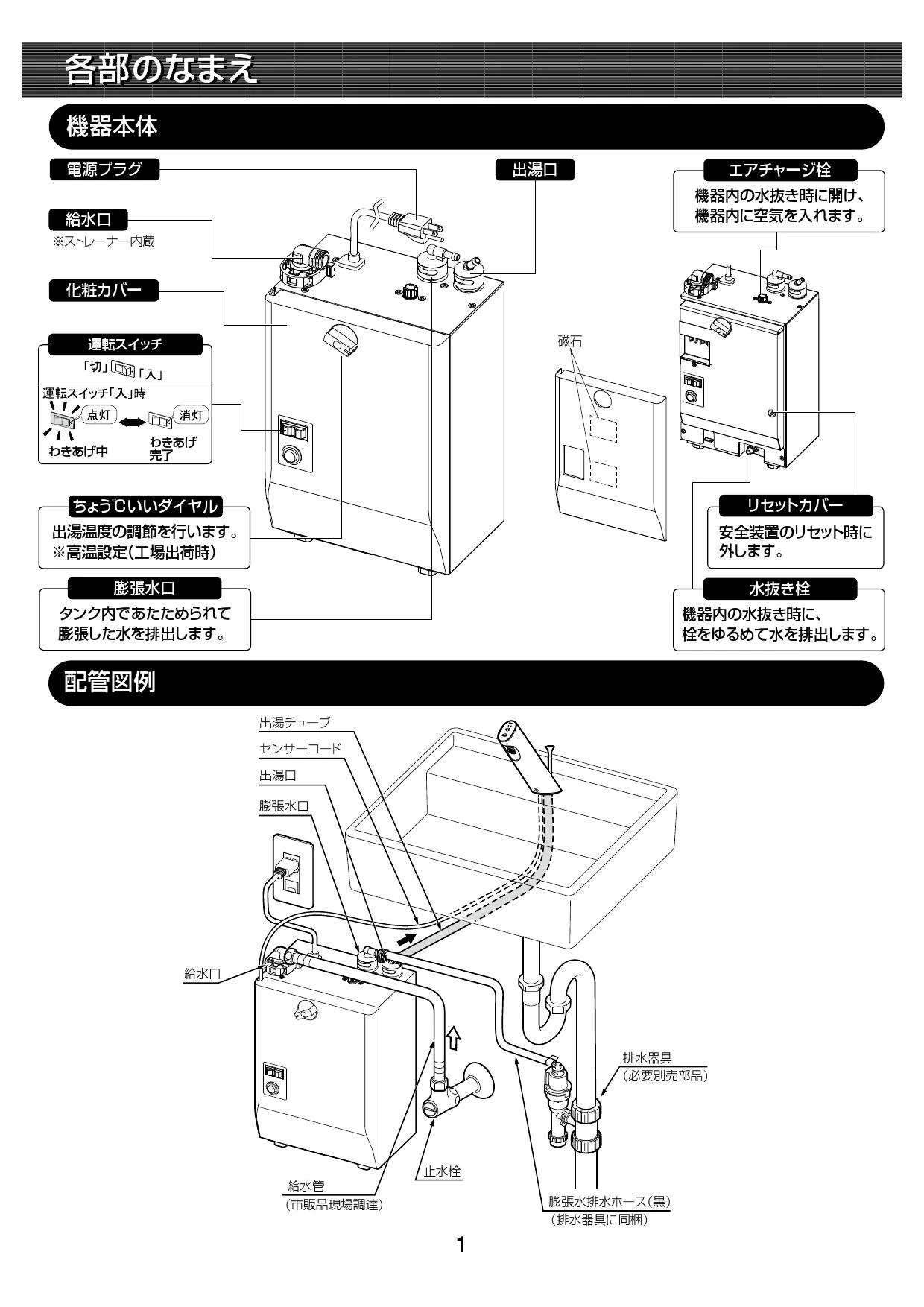 LIXIL(リクシル) EHMN-CA3SC1-L-300 取扱説明書 商品図面 施工説明書
