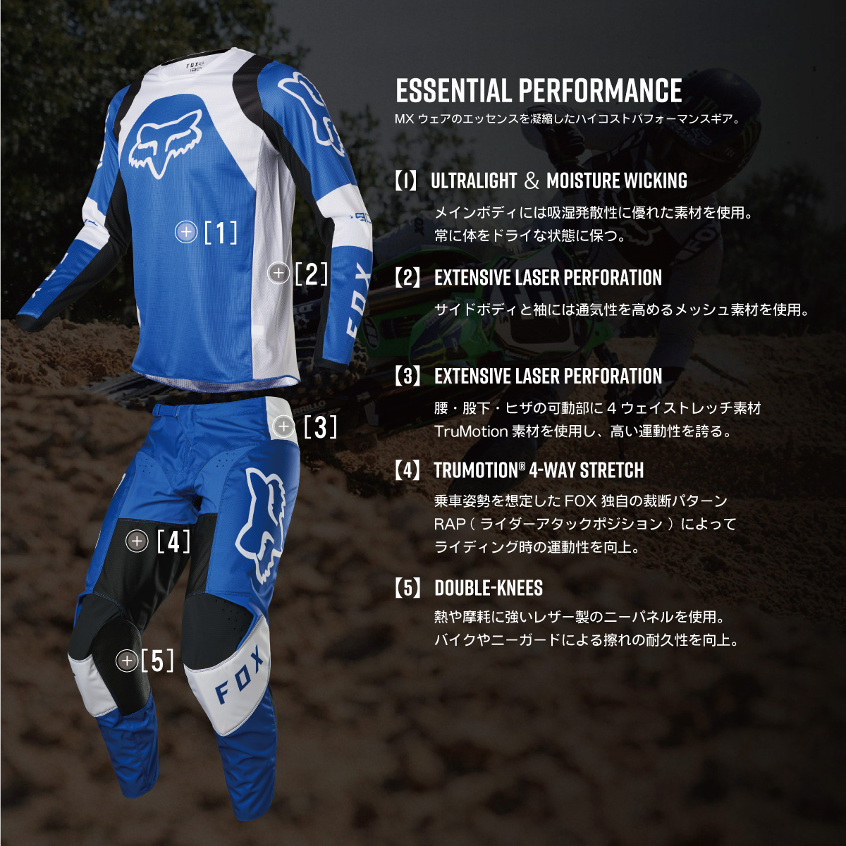 FOX RACING 180 ジャージ モンスター ブラック| Dirtbikeplus (ダート