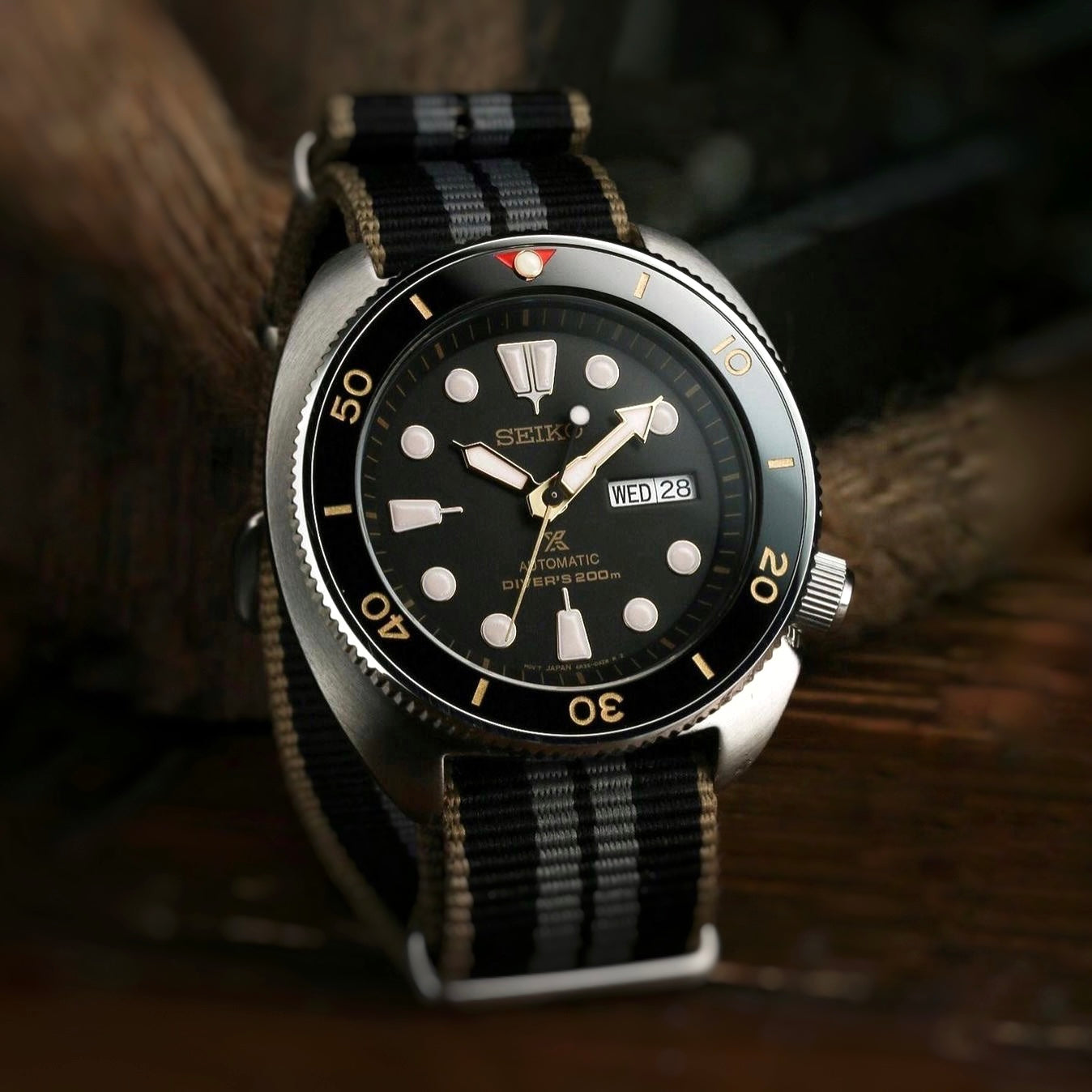 Ceramic Insert - SRP Turtle Red T Black X Gold - DLW WATCHES