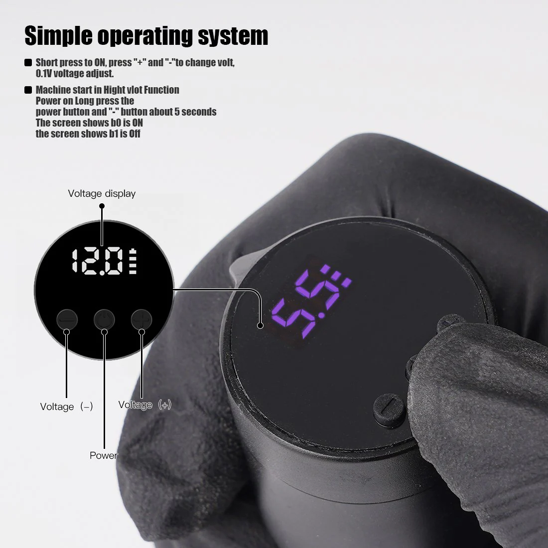 Mast Flip Tattoo Pen Machine 2.6-4.0mm Stroke Wireless Battery Kit