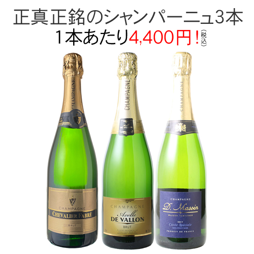 送料無料】ワインセット シャンパン 3本 セット プレゼント ギフト