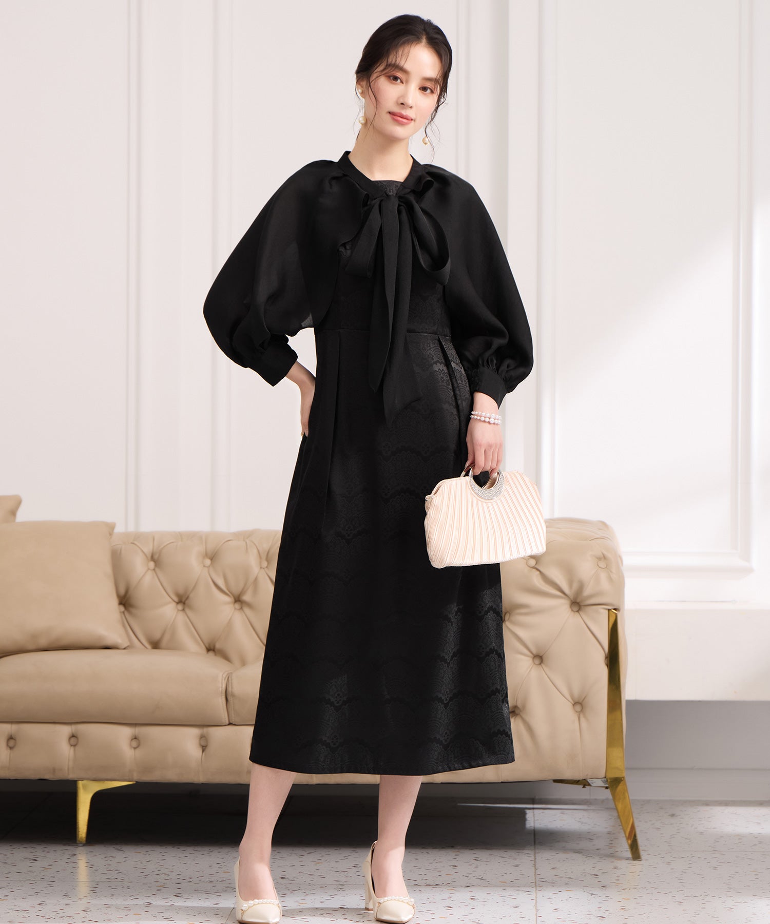 2wayサテンボレロ付きパーティードレスcy88655 ブラック – [公式