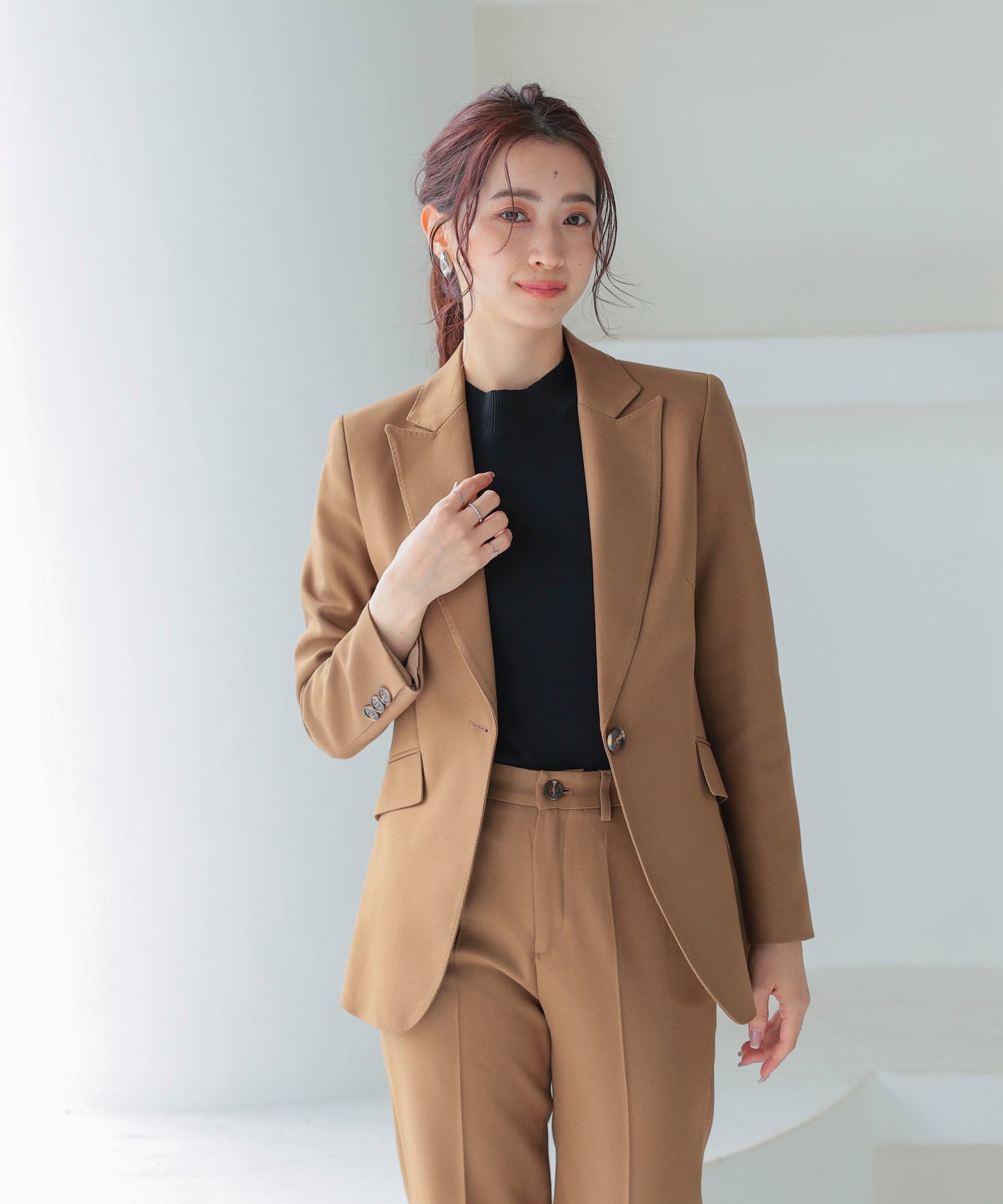 スーツ上下セット 2点セット ジャケット パンツds3211 ブラウン