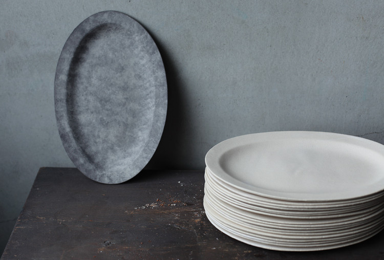吉田次朗 リム皿 プレート グレー 吉田次朗 リム皿 プレート グレー