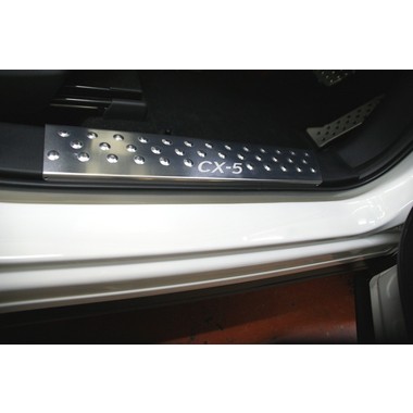 CX－5純正フロントスカーフプレート（スカッフプレート）用アルミ