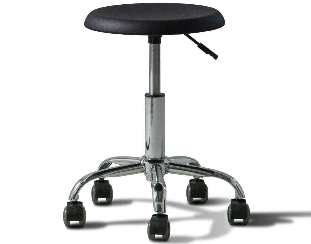 DULTON ONLINE SHOP | STEEL STOOL WITH CASTORS MATT BLACK(MATT