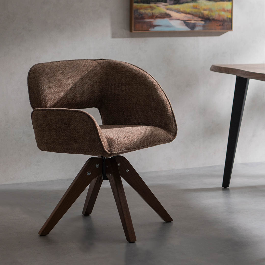 DULTON ONLINE SHOP | ROTATING DINING CHAIR BROWN(BROWN): 家具