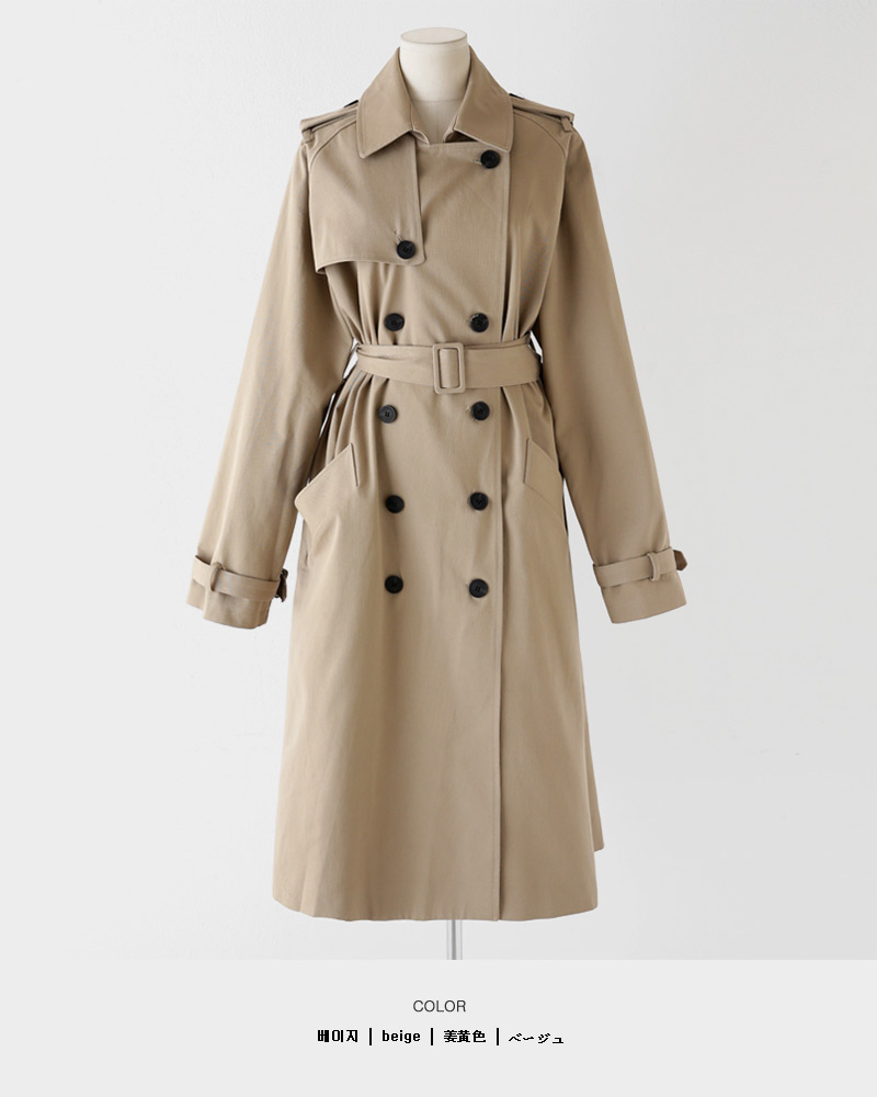 バックルベルトSETダブルボタントレンチコート・全2色 | レディース