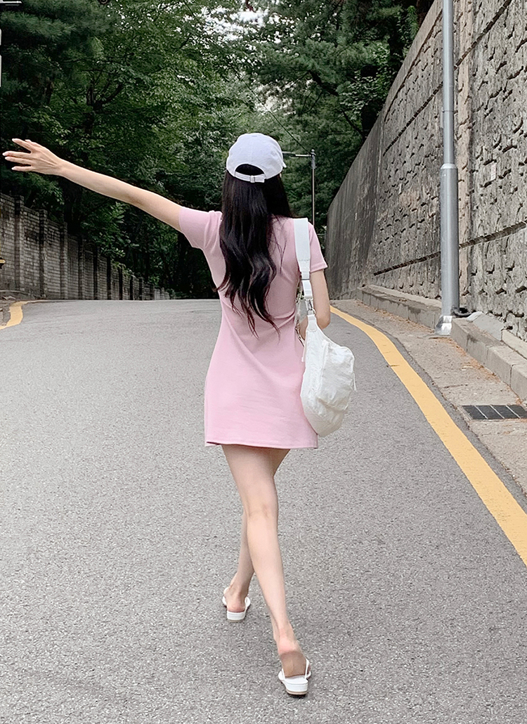 スキッパー半袖ミニフレアワンピース | レディースファッション通販