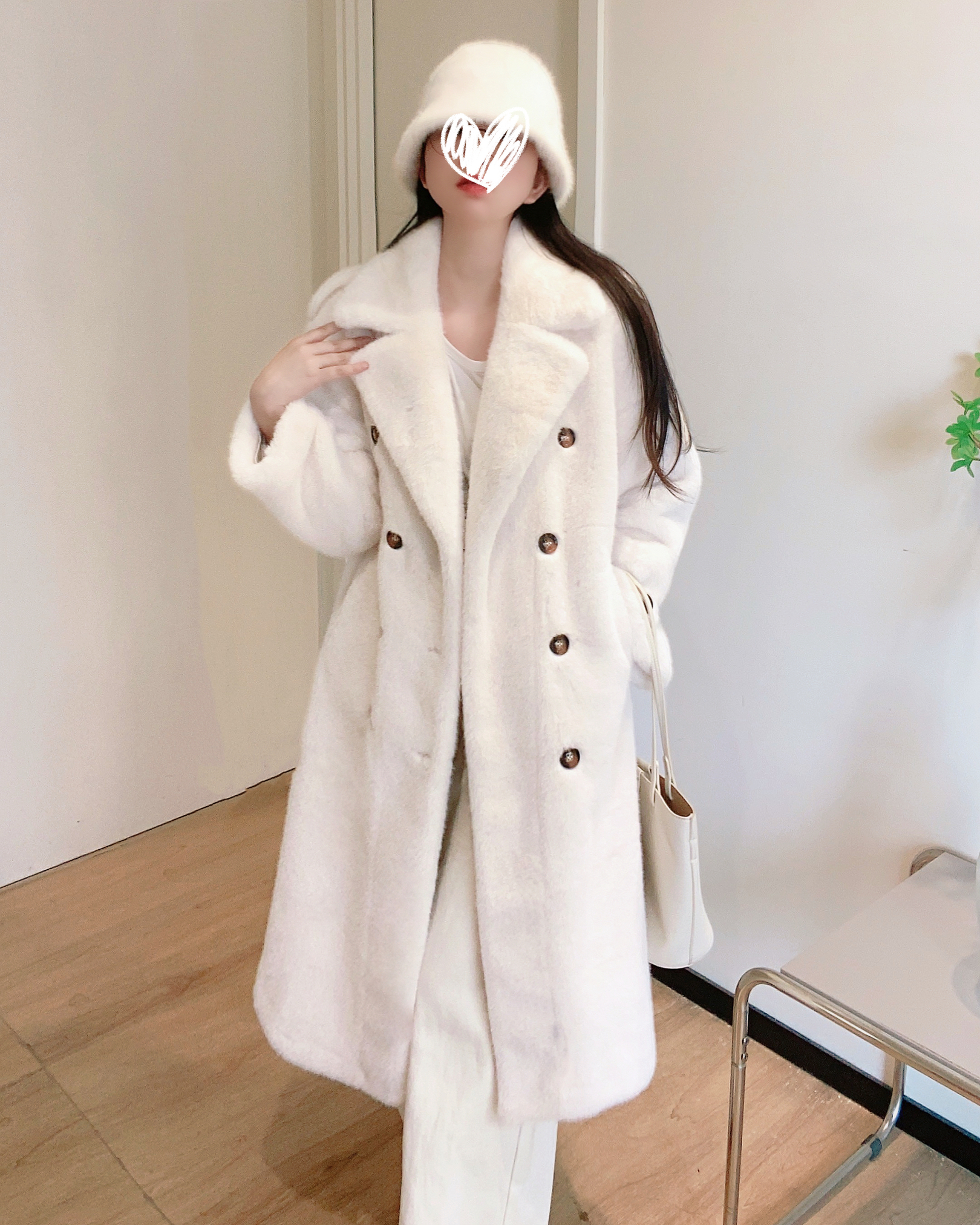 ダブルボタンエコファーロングコート | レディースファッション通販