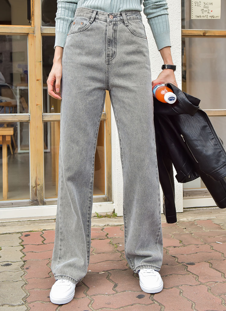 ストレートグレーデニムパンツ | レディースファッション通販 - DHOLIC
