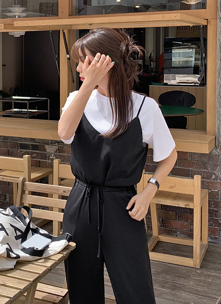 Vネックドロストキャミオールインワン | レディースファッション通販