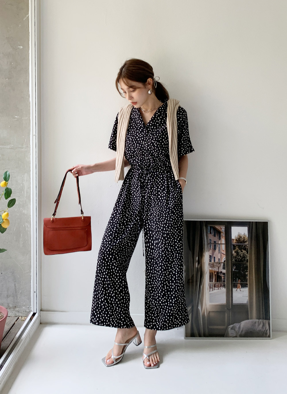 オープンカラードットオールインワン・全2色 | レディースファッション