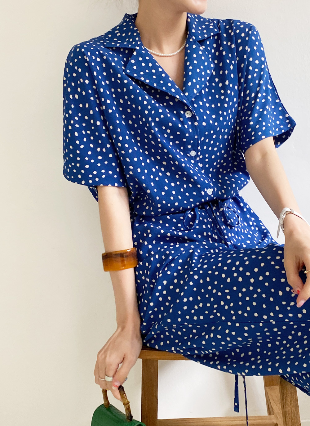 オープンカラードットオールインワン・全2色 | レディースファッション