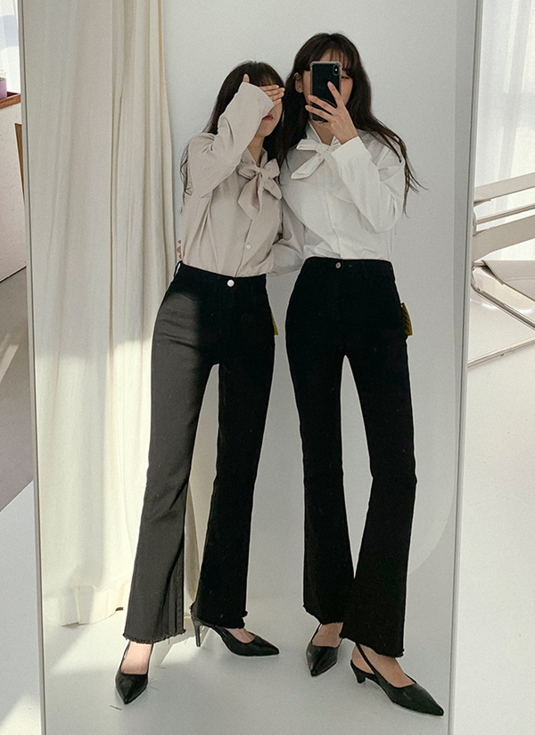 3TYPEブラックフレアパンツ | レディースファッション通販 - DHOLIC