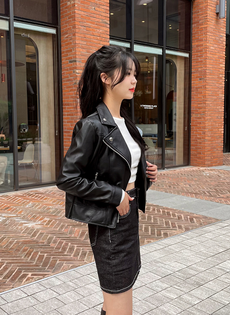 クロップドライダースジャケット | レディースファッション通販 - DHOLIC