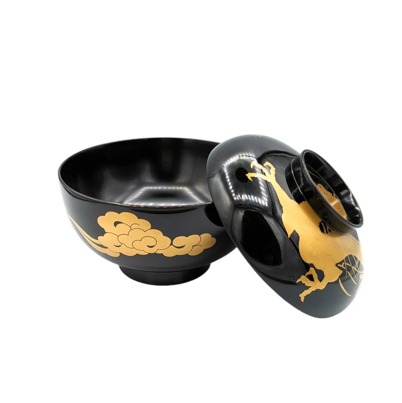 会津塗 黒雑煮椀 五霊龍蒔絵 - お買い物｜日本最大級の箸の通販サイト