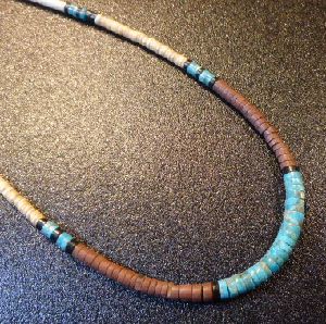 サントドミンゴ シェル&ターコイズ ヒシネックレス