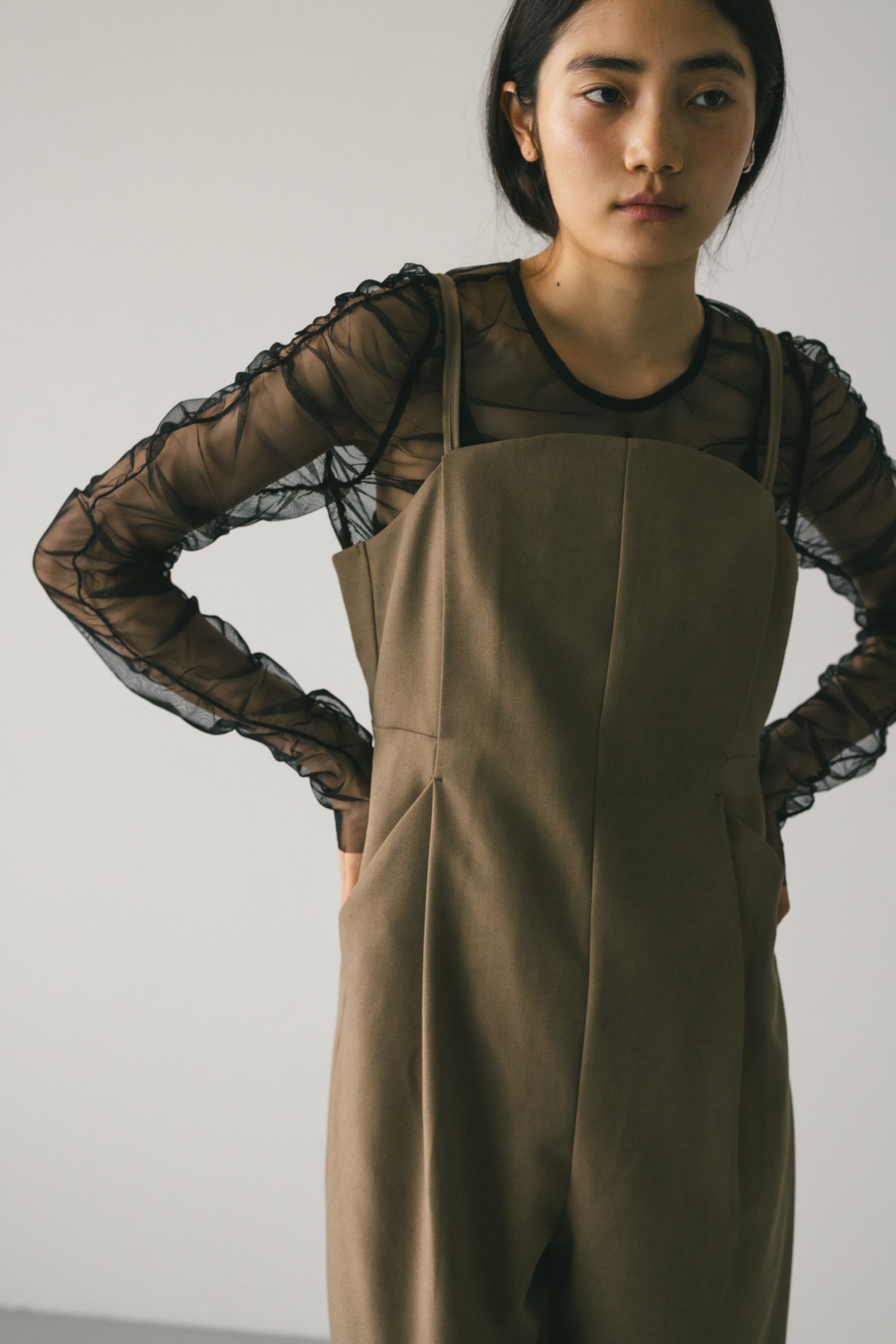 STYLEMIXER | カーブネックオールインワン (オールインワン ) |SHEL