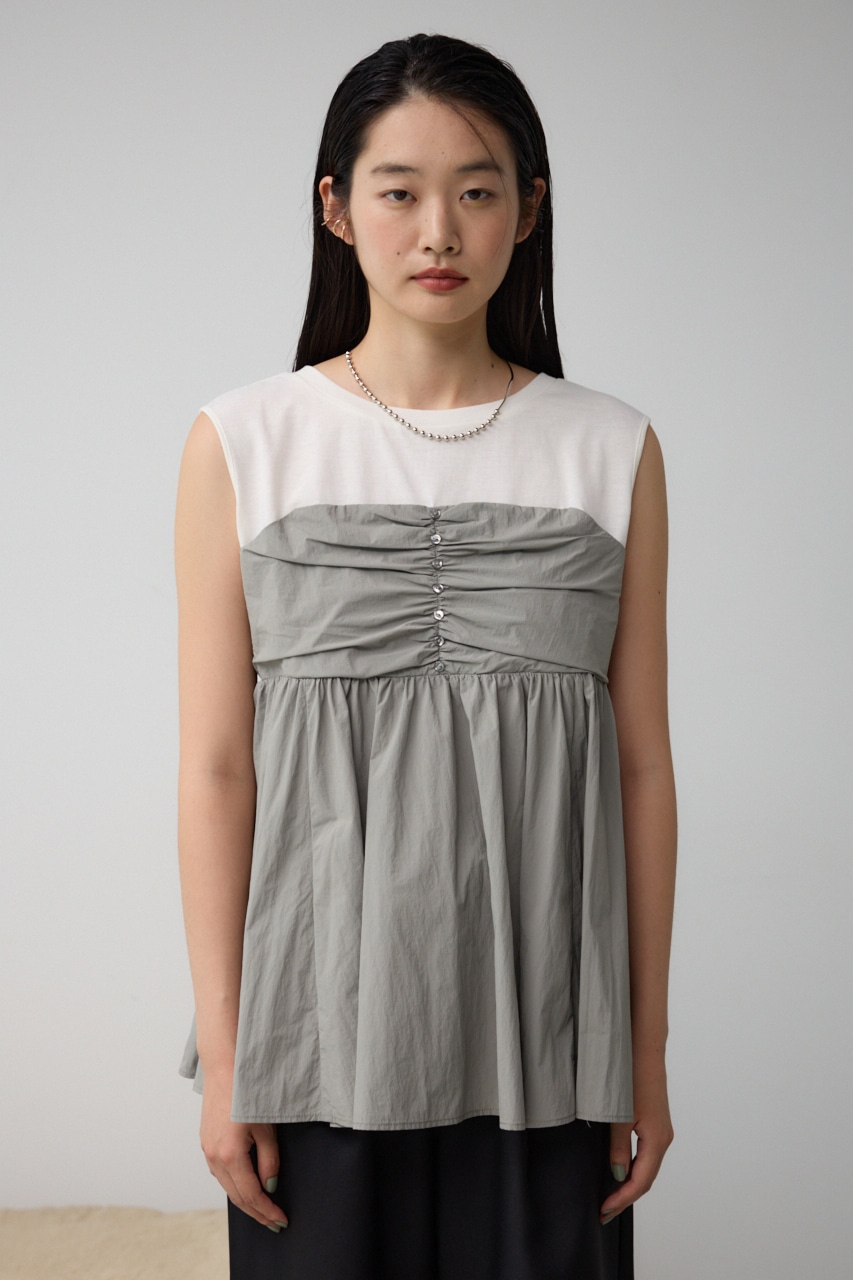 AZUL BY MOUSSY | ギャザービスチェレイヤードトップス (タンクトップ