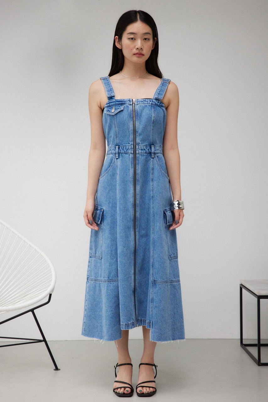 AZUL BY MOUSSY | ロングデニムワンピース (ワンピース(ミニ