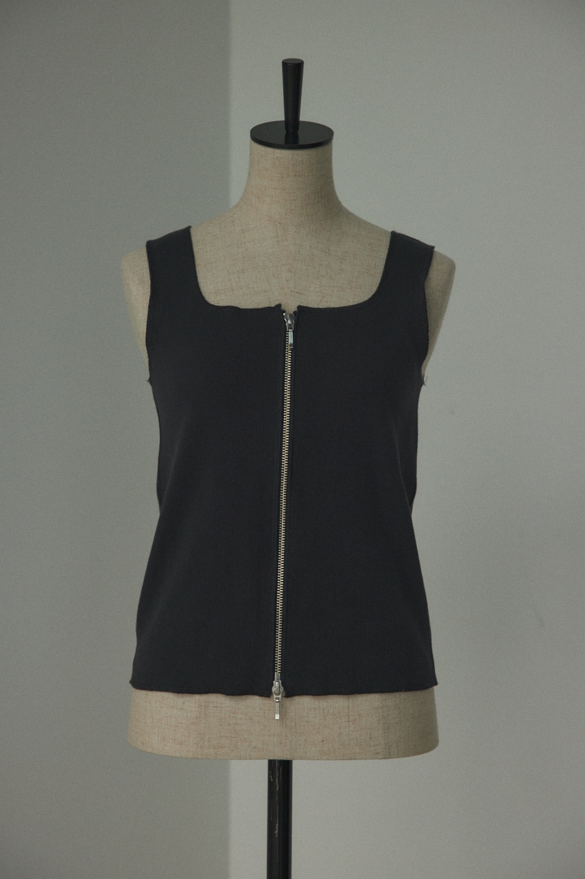 BLACK BY MOUSSY | front zip tanktop (タンクトップ ) |SHEL'TTER