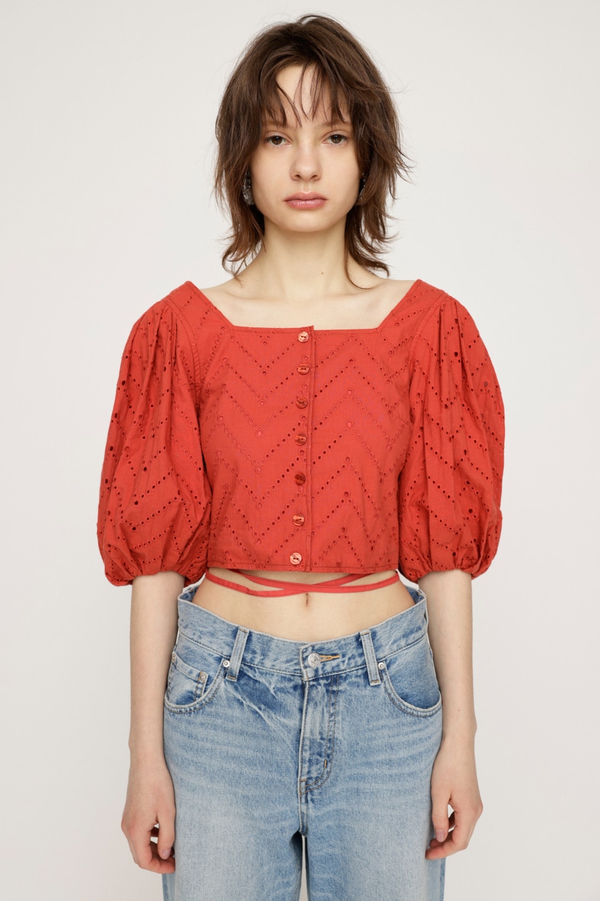 SLY | FRONT BUTTON LACE PUFF トップス (シャツ・ブラウス ) |SHEL