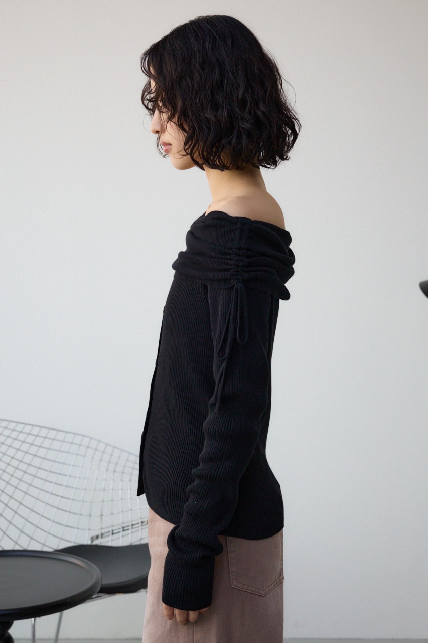 AZUL BY MOUSSY | ギャザーオフショルダーニットトップス (ニット