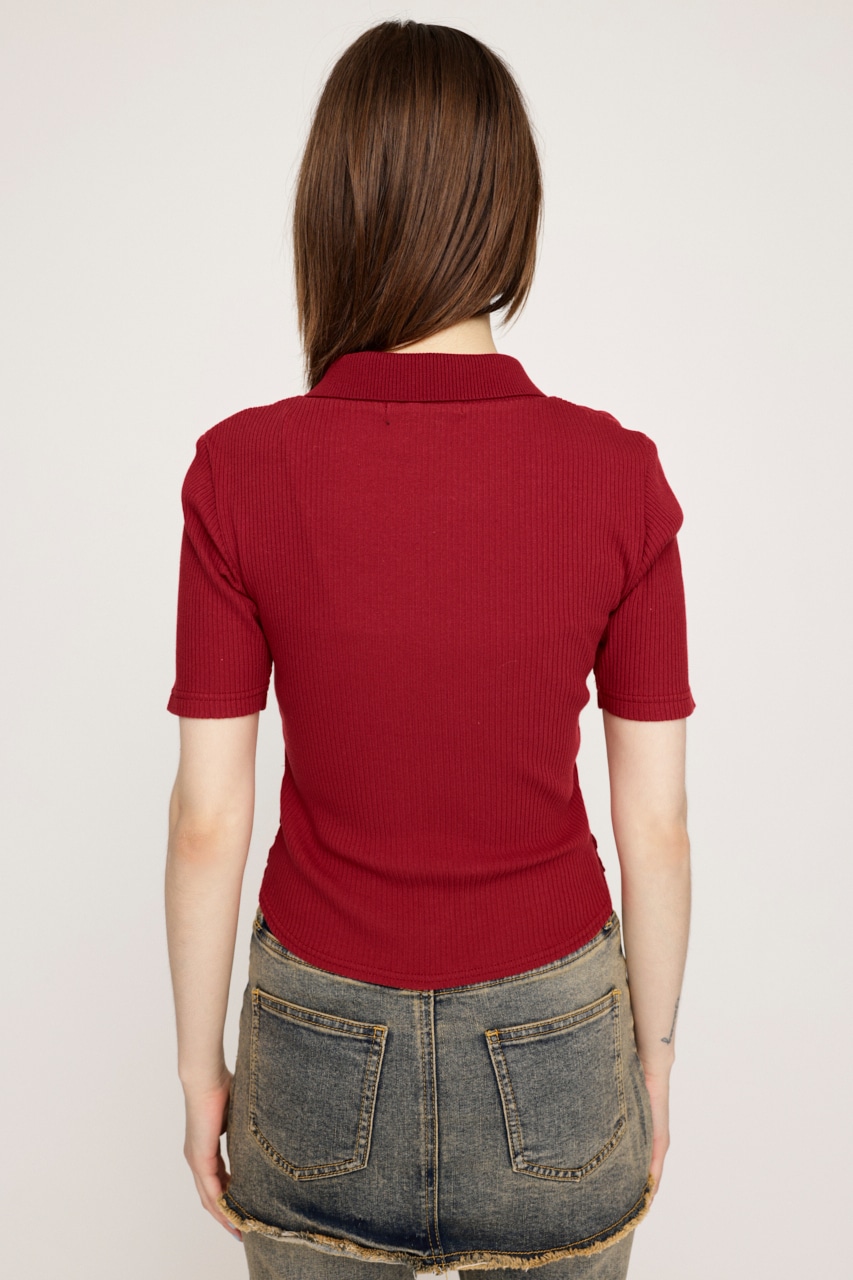 SLY | FRONT GATHER ZIP トップス (Tシャツ・カットソー(半袖) ) |SHEL