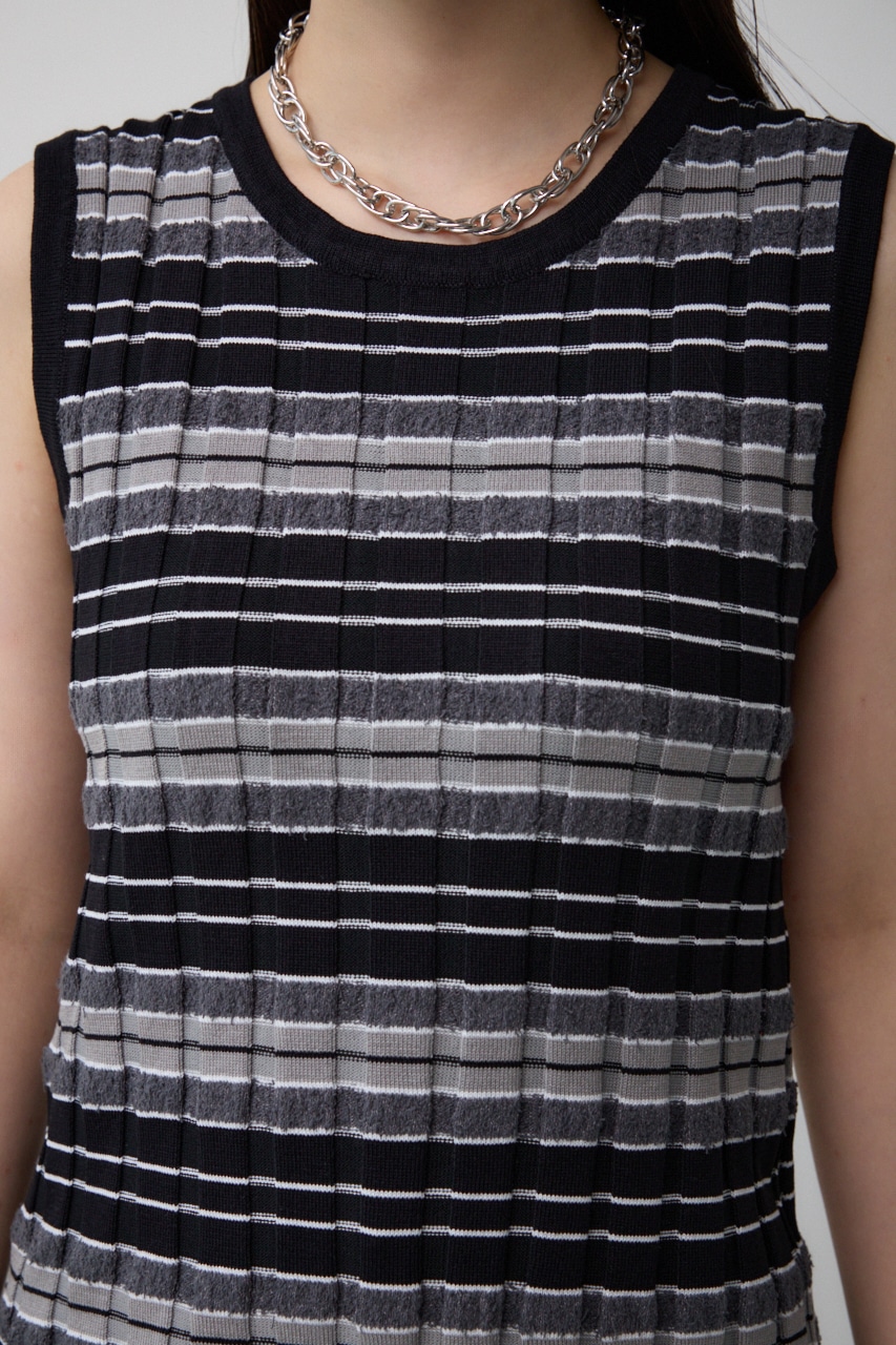 AZUL BY MOUSSY | マルチボーダーノースリーブニット (タンクトップ