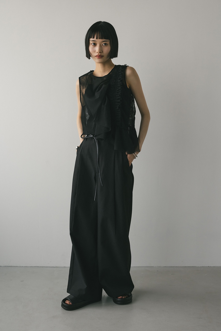 STYLEMIXER | チュールシャーリングトップ (タンクトップ ) |SHEL'TTER