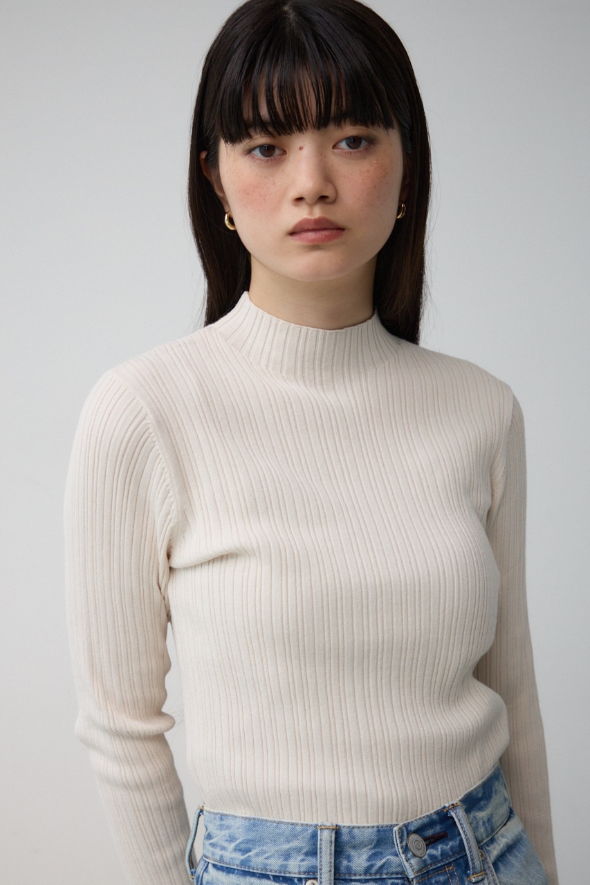 AZUL BY MOUSSY | ランダムリブハイネックニットトップス (ニット